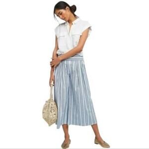 Misa Los Angeles Striped Cropped Wide Leg High Rise Pants Size XS